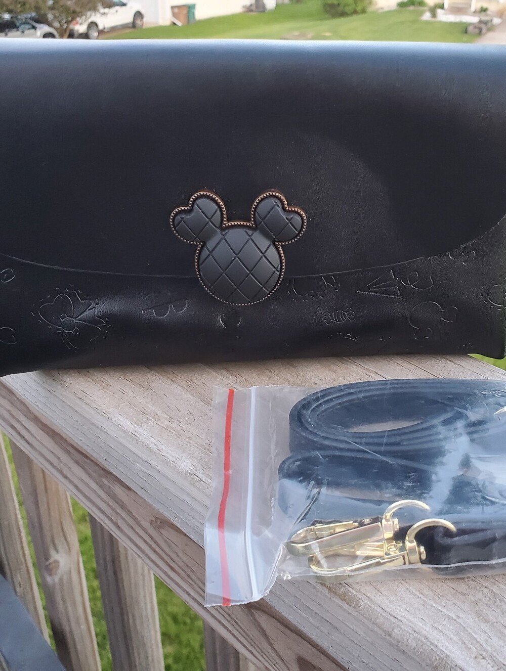 VINTAGE Disney Boutique Embossed Mickey Leather Bag - PRISTINE/NOS W/ Dust Bag